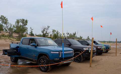 Sand, Rain, and Rivians at Silver Lake